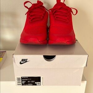 Nike Men Air Max 270 Red Shoes Size 8.5 (worn once)